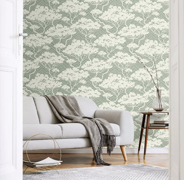 Seabrook Designs Nara Stringcloth Sage Wallpaper Sample JP11704