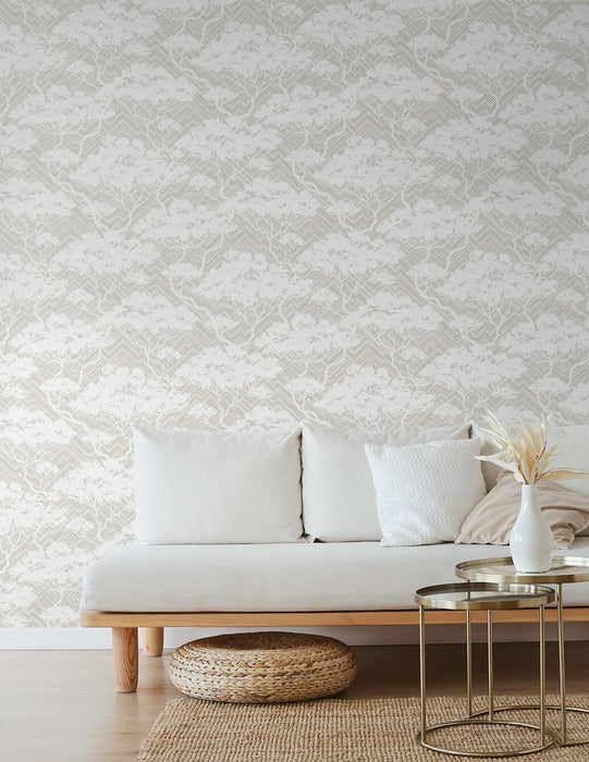 Seabrook Designs Nara Stringcloth Fog Wallpaper JP11708