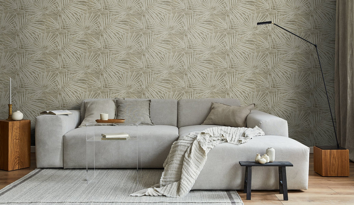 Seabrook Designs Rei Mural Pavestone & Silver Wallpaper Sample JP11805M