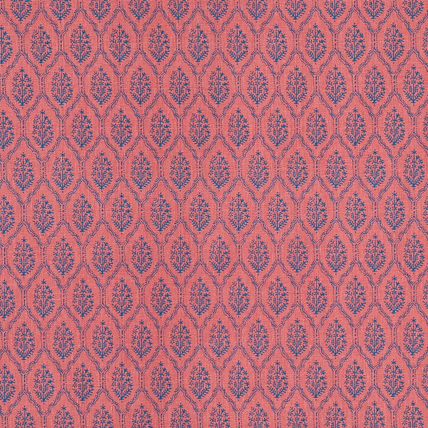 Peter Dunham Jaali Indigo On Raspberry Fabric Sample 111JAL04