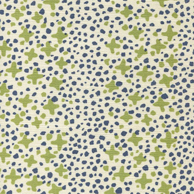 Alan Campbell Jacks Ii Avocado Navy Dots Fabric AC220-08LC