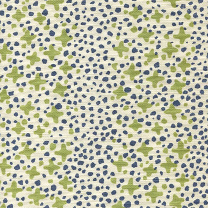 Alan Campbell Jacks Ii Avocado Navy Dots Fabric AC220-08LC