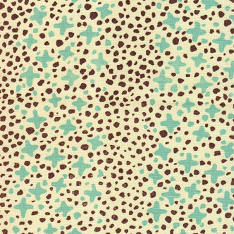 Alan Campbell Jacks Ii French Green Brown Dots Fabric AC220-03