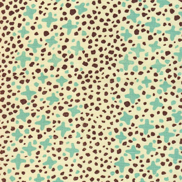 Alan Campbell Jacks Ii French Green Brown Dots Fabric Sample AC220-03