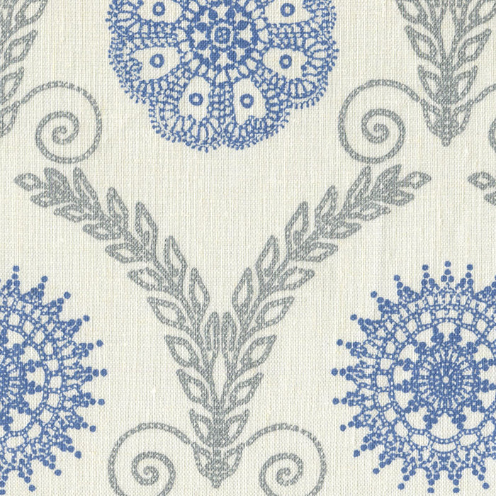 Home Couture Jeanne All Over Silver Metallic Blue Fabric Sample HC1310-03