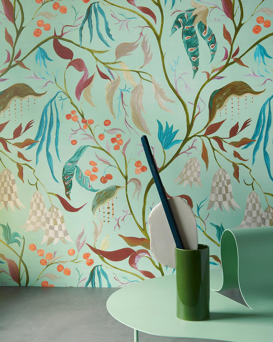 Pierre Frey Lucille Fusain Wallpaper Sample FP957003