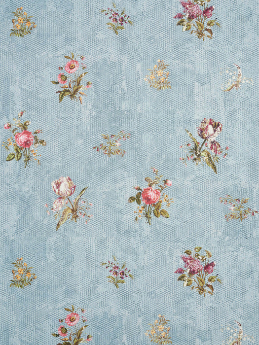 Braquenie Fleurs Anciennes Bleu Wallpaper Sample BP340002