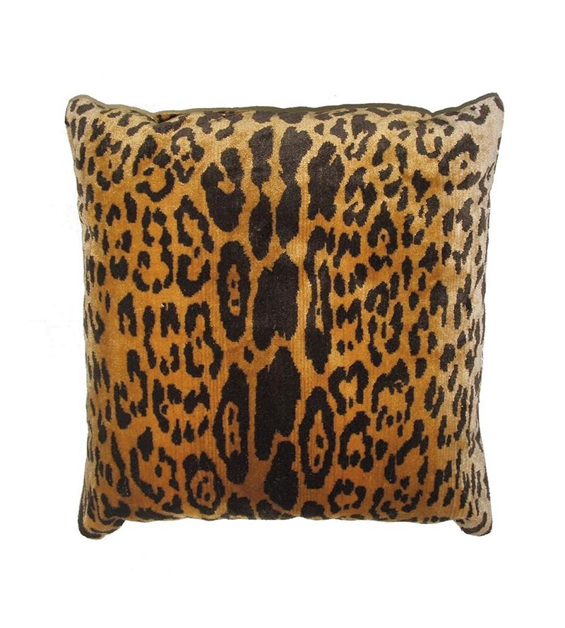 Old World Weavers Leopard - Silk - Handwoven Black On Gold Fabric K0 00013352