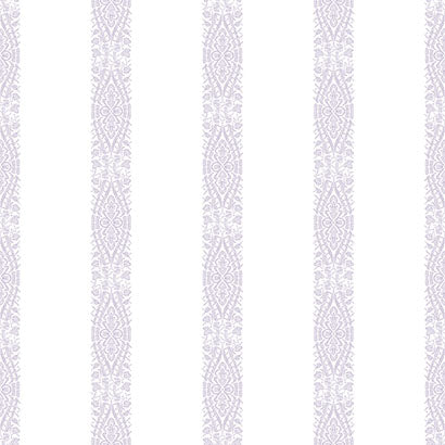 York Ballerina Stripe Pearl & Purple Wallpaper KI0506