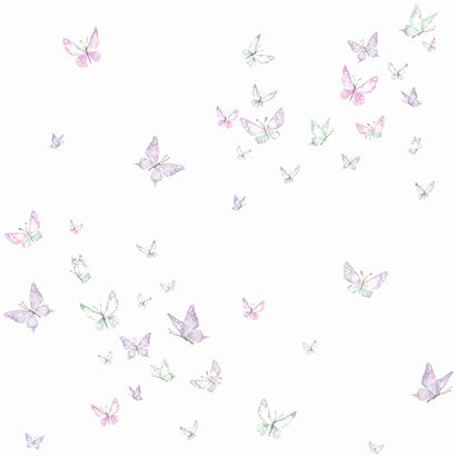 York Watercolor Butterflies Purple Wallpaper KI0525