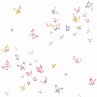 York Watercolor Butterflies Pink & Orange Wallpaper KI0526