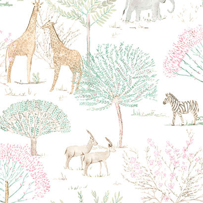 York On the Savanna Pastel Wallpaper KI0540