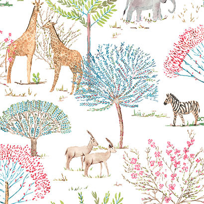 York On the Savanna Multicolor Wallpaper KI0542