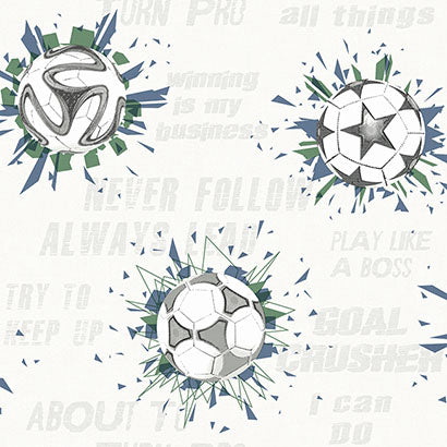 York Soccer Ball Blast Navy Wallpaper KI0575