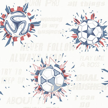 York Soccer Ball Blast Blue & Red Wallpaper KI0576