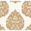 York Teardrop Damask Gold Wallpaper KT2141