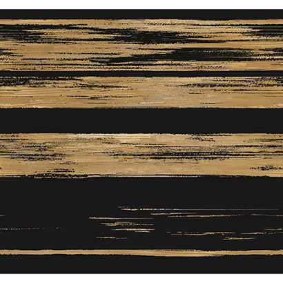 York Horizontal Dry Brush Black & Gold Wallpaper KT2151