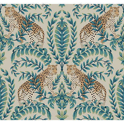 York Jungle Leopard Taupe Wallpaper KT2206