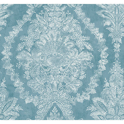 York Charleston Damask Blue Wallpaper KT2213