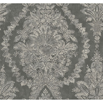 York Charleston Damask Grey Wallpaper KT2216