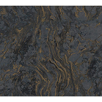 York Polished Marble Black Wallpaper KT2224