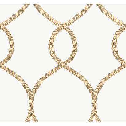 York Laurel Leaf Ogee Gold Wallpaper KT2234