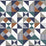 Seabrook Designs Lozenge Geometric Indigo & Burnt Orange Wallpaper Sample KTM1250