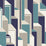 Seabrook Designs Deco Geometric Perry Teal & Indigo Wallpaper Sample KTM1330