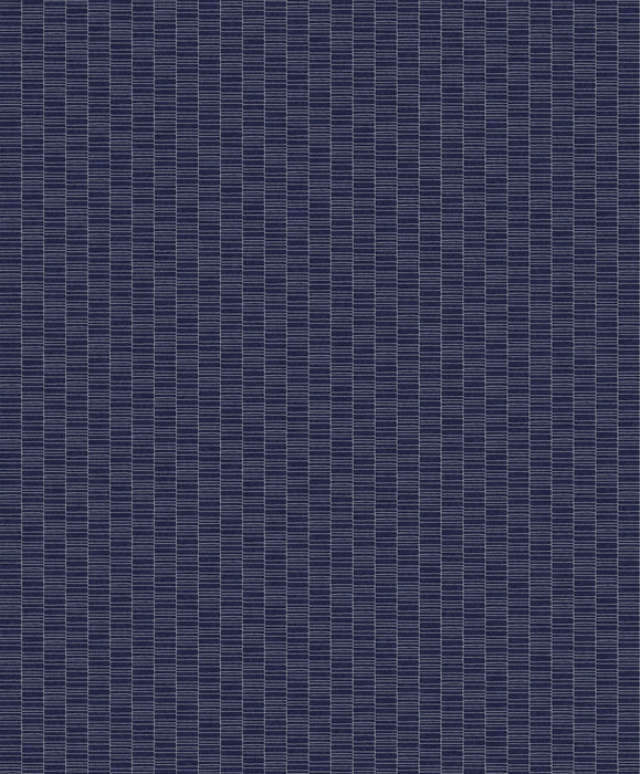 Seabrook Designs Deco Spliced Stripe Denim Blue Wallpaper Sample KTM1417