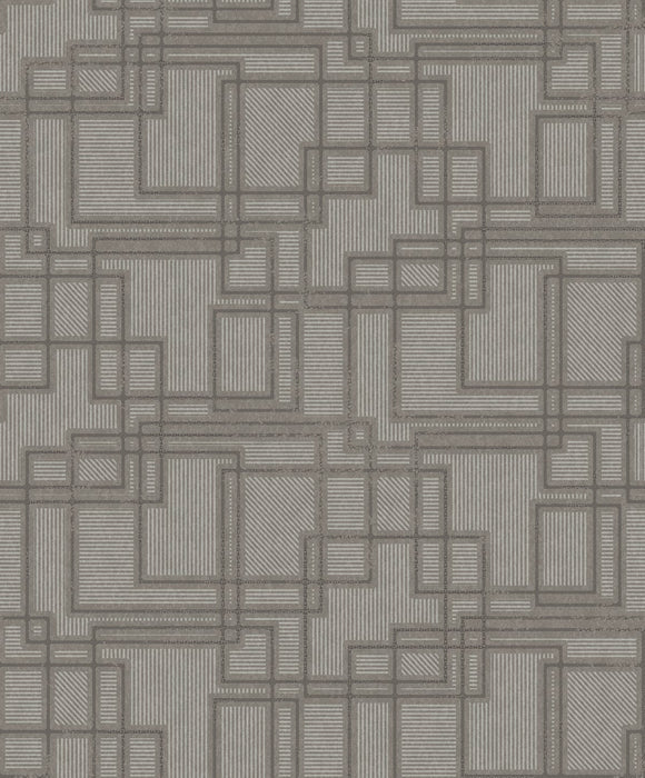 Seabrook Designs Bauhaus Cityscape Hammered Steel Wallpaper Sample KTM1716