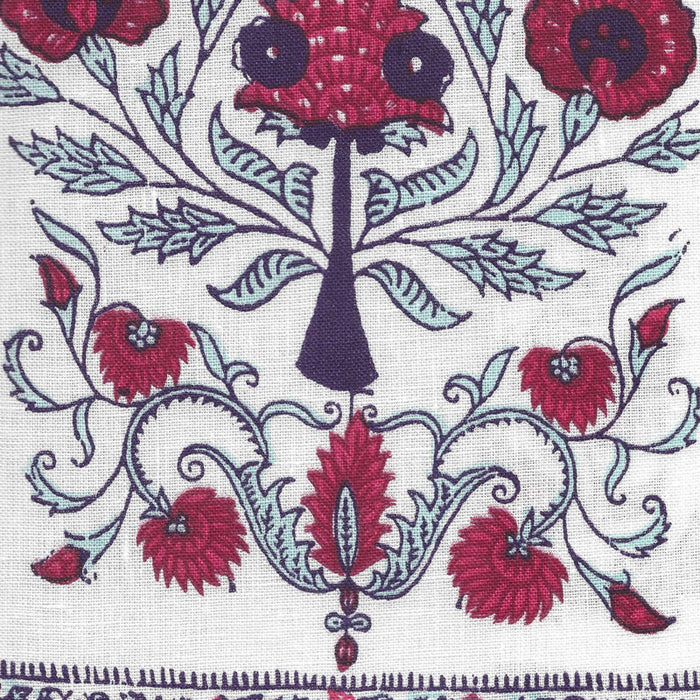 Home Couture Kalamkari Border Red Burgundy Purple Fabric Sample HC2010I-07