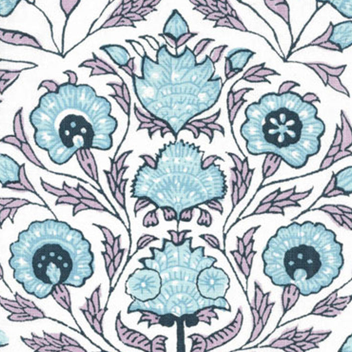 Home Couture Kalamkari Flower Lavender Sky Navy Fabric HC2020I-06