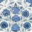 Home Couture Kalamkari Flower Med Blues Fabric Sample HC2020I-03