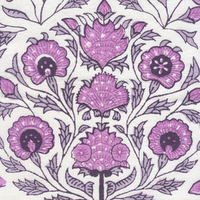 Home Couture Kalamkari Flower Purple Lavender Fabric Sample HC2020I-09