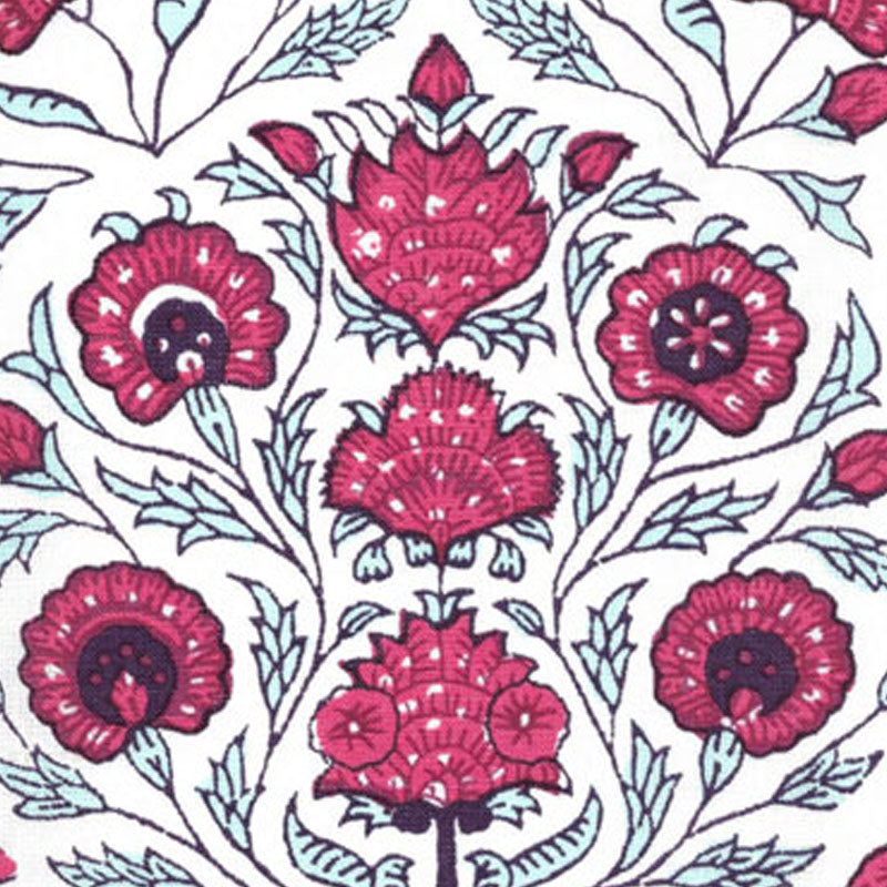 Home Couture Kalamkari Flower Red Burgundy Purple Fabric HC2020I-07