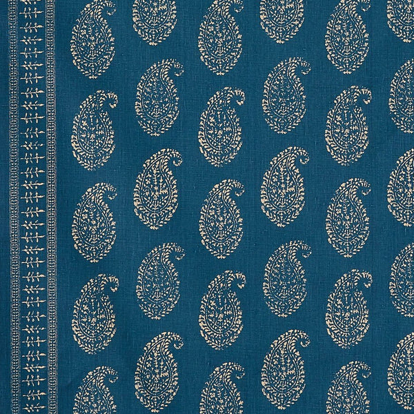 Peter Dunham Kashmir Paisley Tea/Indigo Fabric Sample 111KAP13