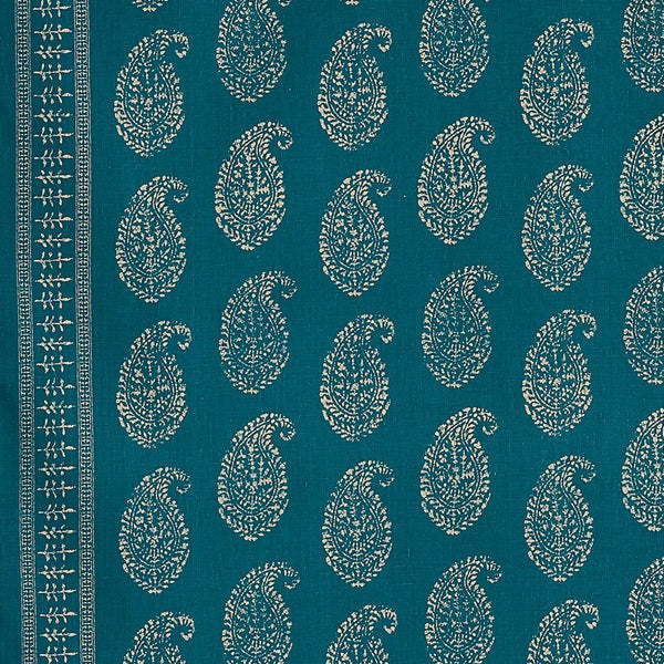 Peter Dunham Kashmir Paisley Tea/Peacock Fabric Sample 111KAP05