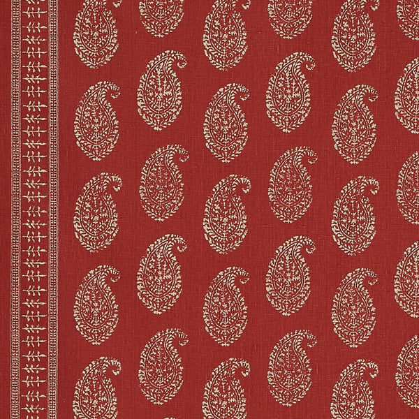 Peter Dunham Kashmir Paisley Tea/Red Fabric Sample 111KAP09