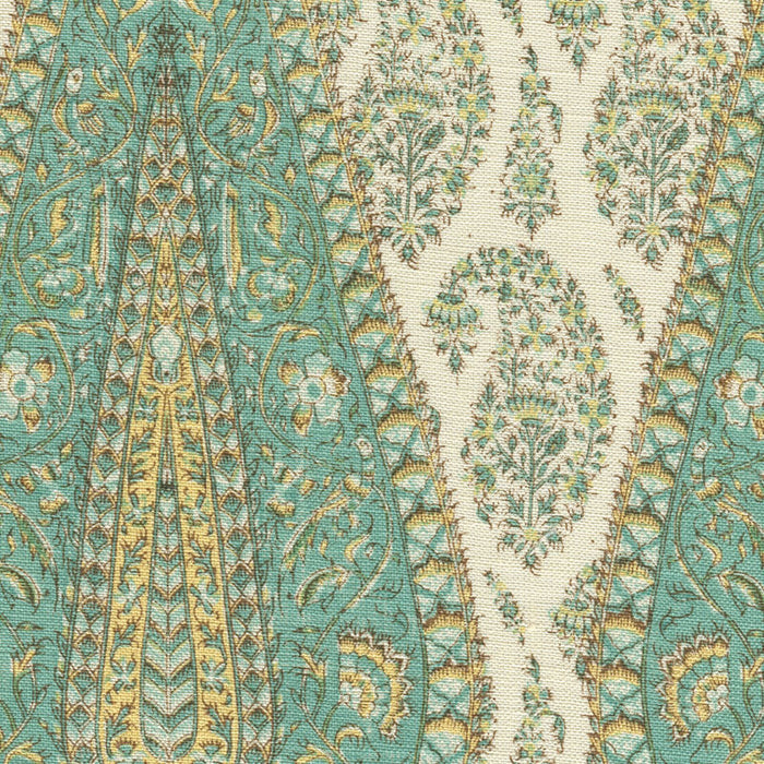 Home Couture Kashmir Paisley Large Scale Turquoise Fabric Sample HC1950C-07