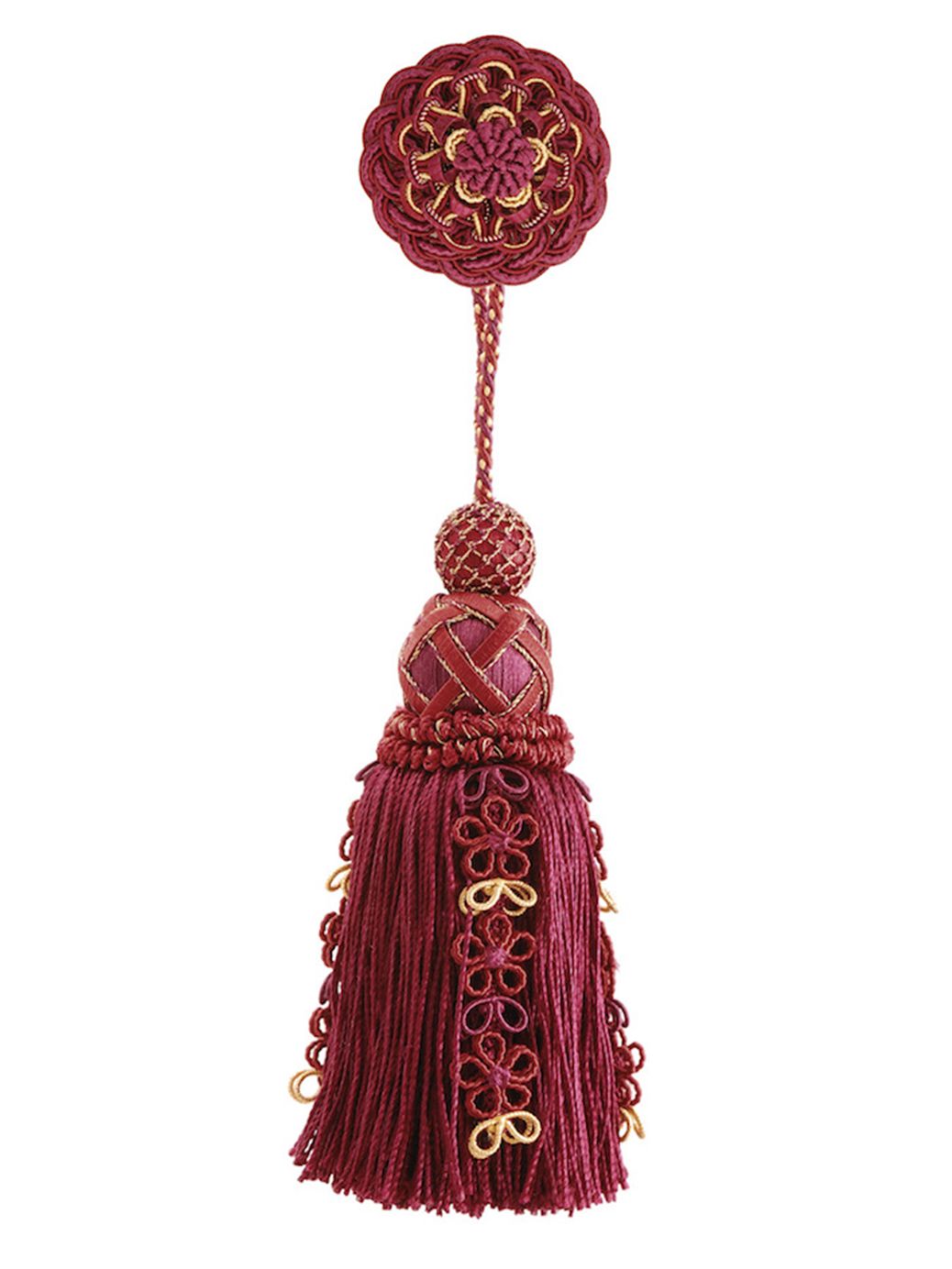 Scalamandre Siecle Single Tassel w/Rosette Port Trim LA 30517710