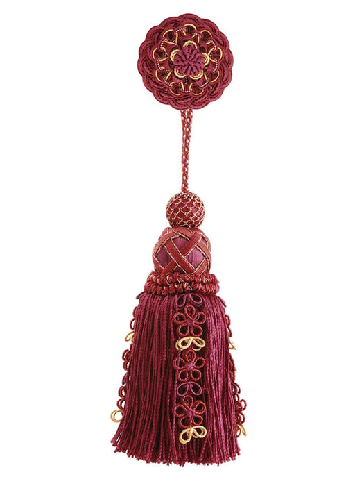 Scalamandre Siecle Single Tassel w/Rosette Port Trim Sample LA 30517710