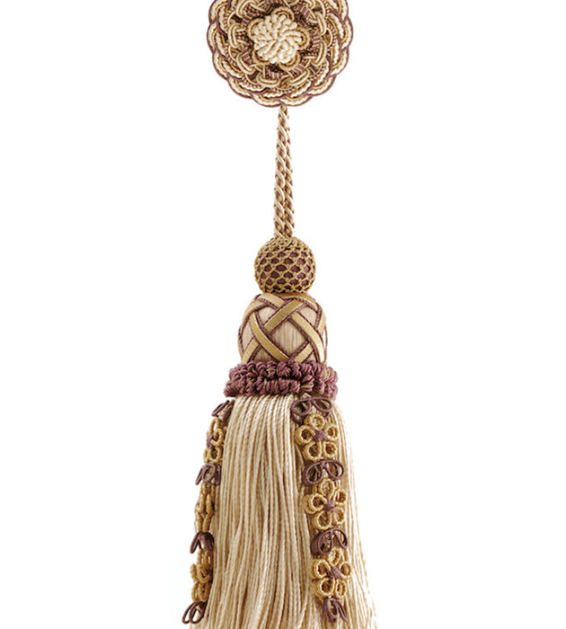 Scalamandre Siecle Single Tassel W/rosette Amethyst Trimming Sample LA 30537710