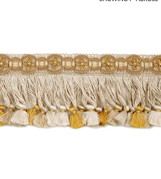 Scalamandre Siecle Condillac Fringe Gilded Alabaster Trim Sample LA 30542210