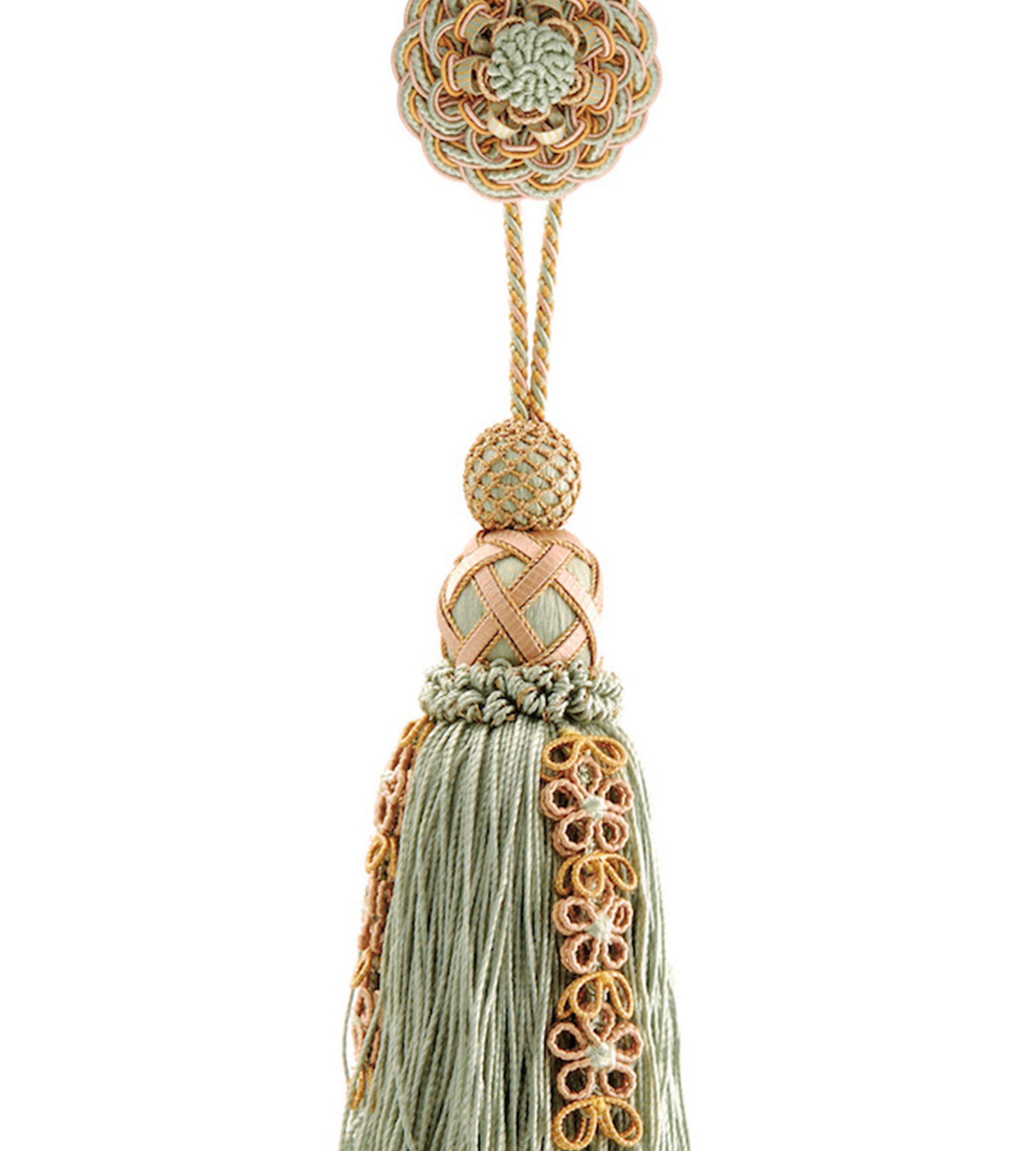 Scalamandre Siecle Single Tassel W/rosette Mint Trimming Sample LA 30557710