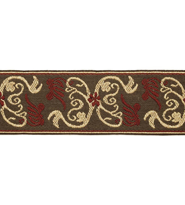 Scalamandre Siecle Grimm Braid Ebony Bordeaux Trim LA 30561111