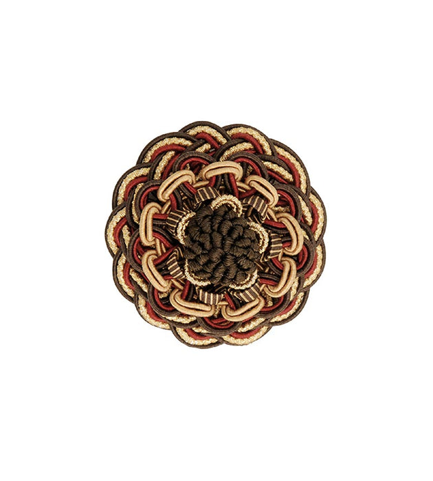 Scalamandre Siecle Rosette Ebony Bordeaux Trim LA 30567700