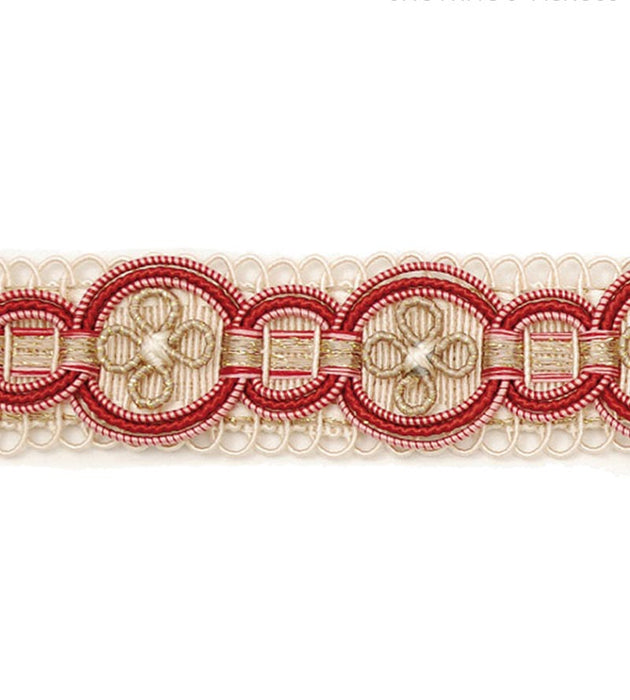 Scalamandre Siecle Condillac Braid Raspberry Trim Sample LA 30571100