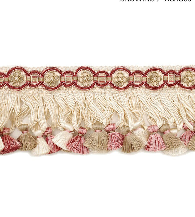 Scalamandre Siecle Condillac Fringe Raspberry Trim Sample LA 30572210