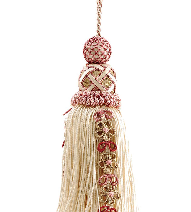 Scalamandre Siecle Key Tassel Raspberry Trim Sample LA 30574467