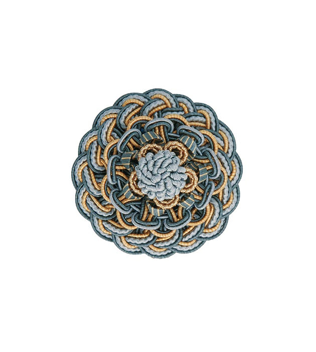 Scalamandre Siecle Rosette French Blue Trim Sample LA 30607700